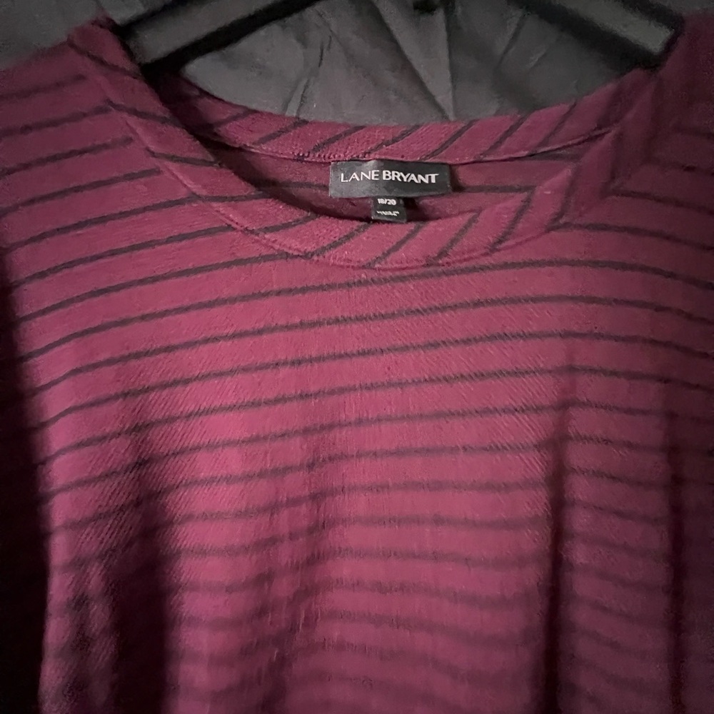 Lane Bryant Wine and Black Striped Dress